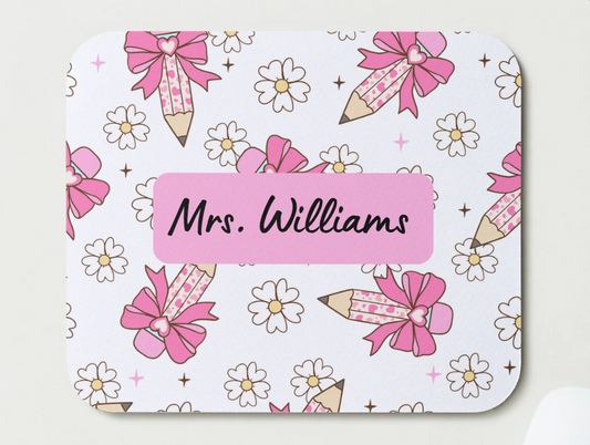 Pencil and Flowers Mousepad